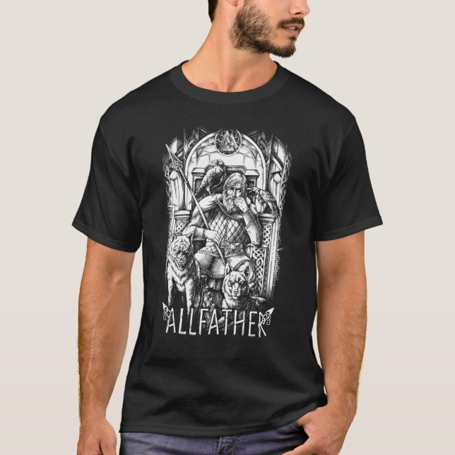 Camiseta Norse Viking Alldad Odin Valhalla Nordic Pagan (Frente)
