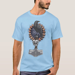 Camiseta Norse Viking Raven Hammer