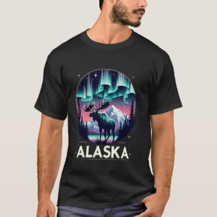 Camiseta Norte Do Alasca Ilumina Aurora Exibindo Vacinação