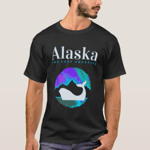 Camiseta Norte Do Alasca Lights Orca Whale Com Aurora Bore