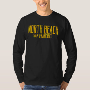 Camiseta North Beach San Francisco Vintage Texto Amber Impr
