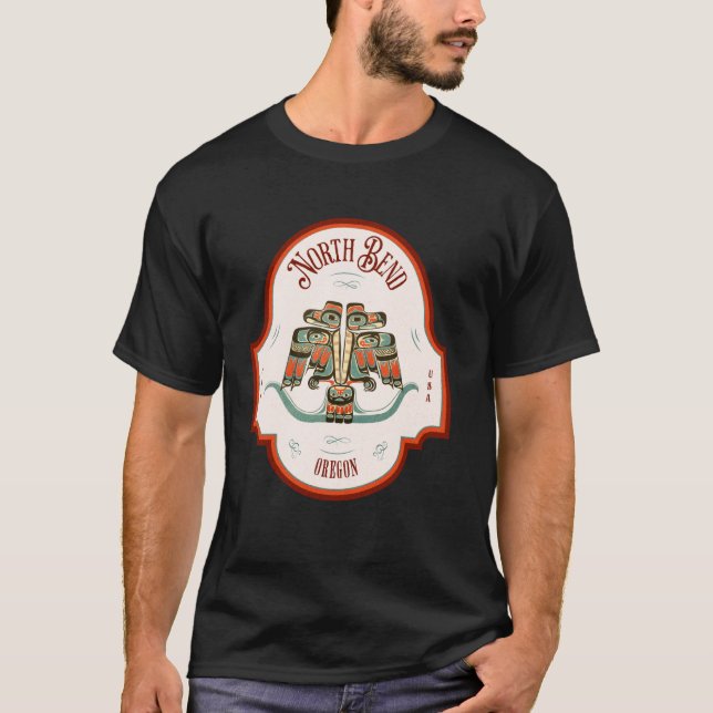 Camiseta North Bend OR Thunderbird Totem Pacífico Noroeste (Frente)