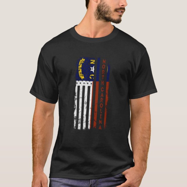 Camiseta North Carolina American Flag Home State of North C (Frente)