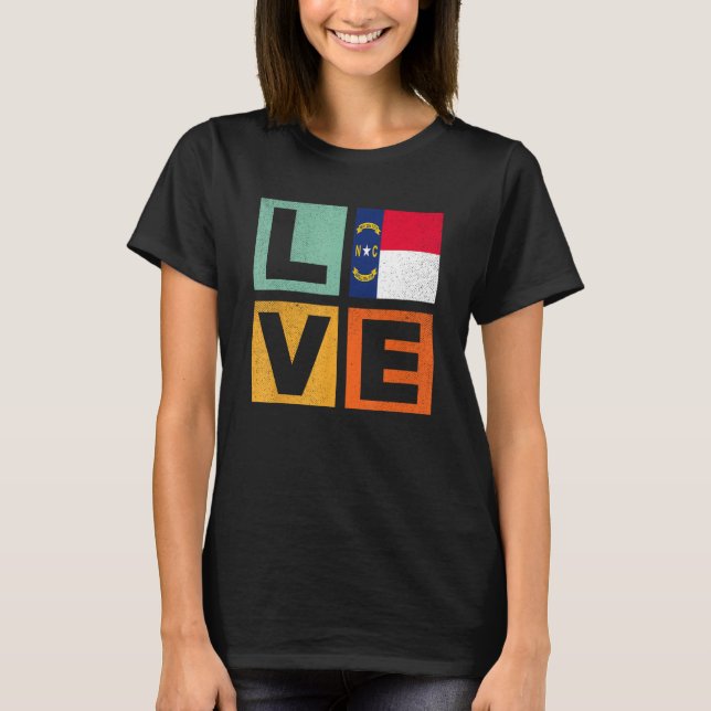 Camiseta North Carolina Flag Love Carolina do Norte (Frente)