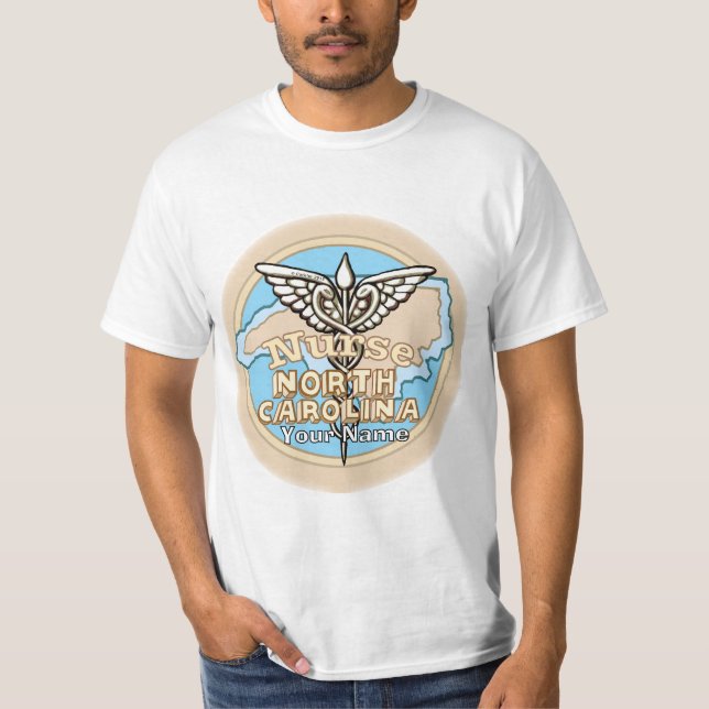 Camiseta North Carolina Nurse Caduceus  (Frente)