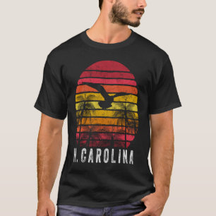 Camiseta North Carolina Vintage Beach Retro Sunset 80s 70