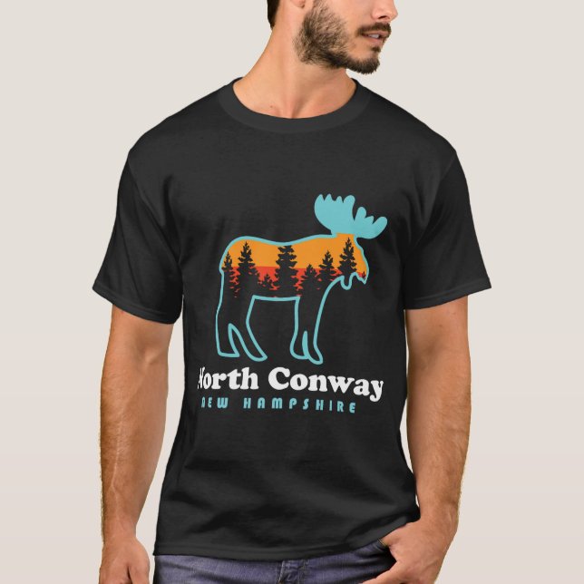 Camiseta North Conway New Hampshire Moose Mountains  (Frente)