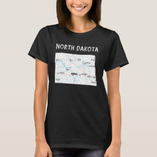 Camiseta North Dakota Estados Unidos Map Highways Major