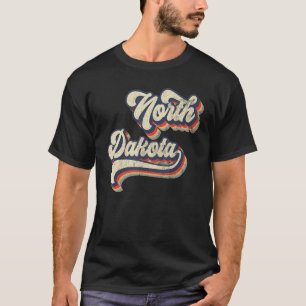 Camiseta North Dakota Home State USA 70s Vintage Retro Dist
