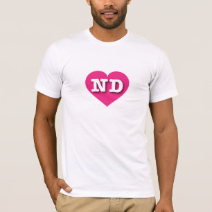 Camiseta North Dakota Hot Pink Heart - Eu amo ND