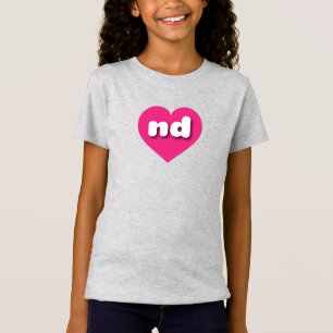 Camiseta North Dakota Hot Pink Heart - Love T-Shirt