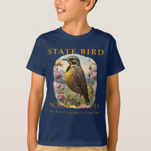 Camiseta North Dakota Territory Bird Western Meadowlark