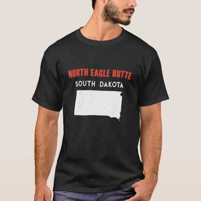 Camiseta North Eagle Butte South Dakota EUA State America T (Frente)