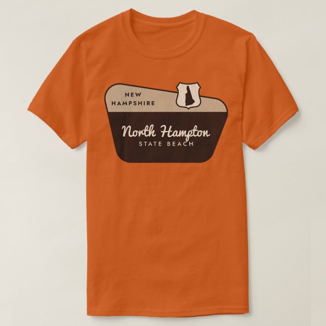 Camiseta North Hampton State Park New Hampshire Welcome Sig (Frente do Design)