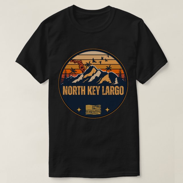 Camiseta North Key Largo, Flórida  (Frente do Design)