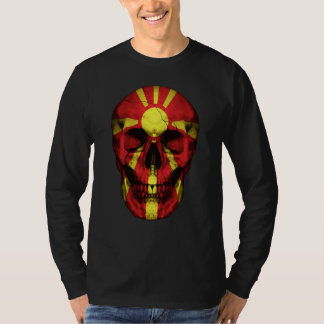 Camiseta North Macedonia Flag Skull Macedonian Roots Proud 
