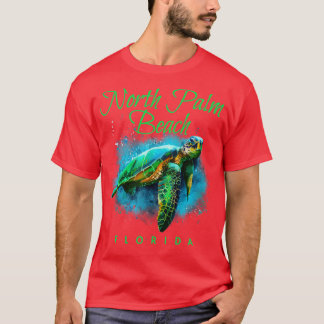 Camiseta North Palm Beach Florida Watercolor Sea Turtle