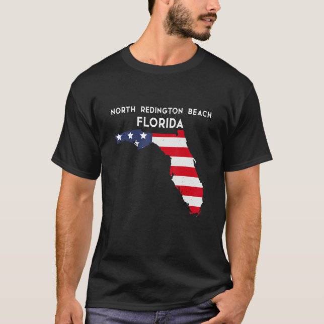 Camiseta North Redington Beach Florida EUA State America Tr (Frente)