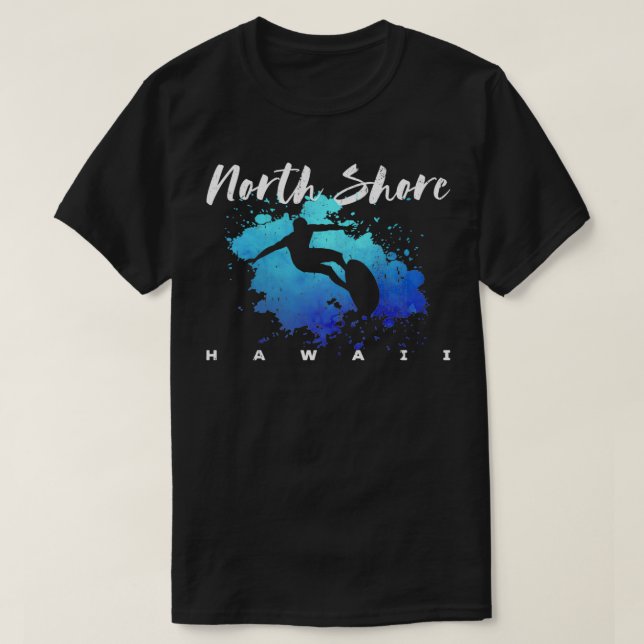Camiseta NORTH SHORE HAWAII Oahu Surfing Beach Férias Tri (Frente do Design)