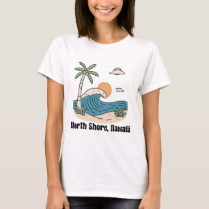 Camiseta North Shore Oahu Havaí Lembrança Surfando Havaiano