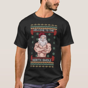 Camiseta North Swole Bem-Vindo Muscle Santa Claus Christm