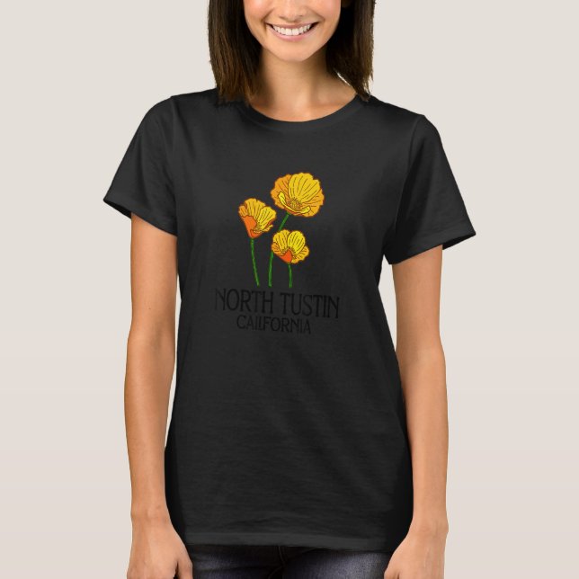 Camiseta North Tustin California CA Poppy Flower State City (Frente)