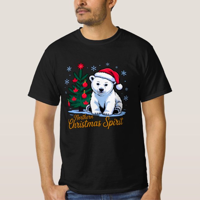 Camiseta Northern Christmas Spirit & Canadian Christmas (Frente)