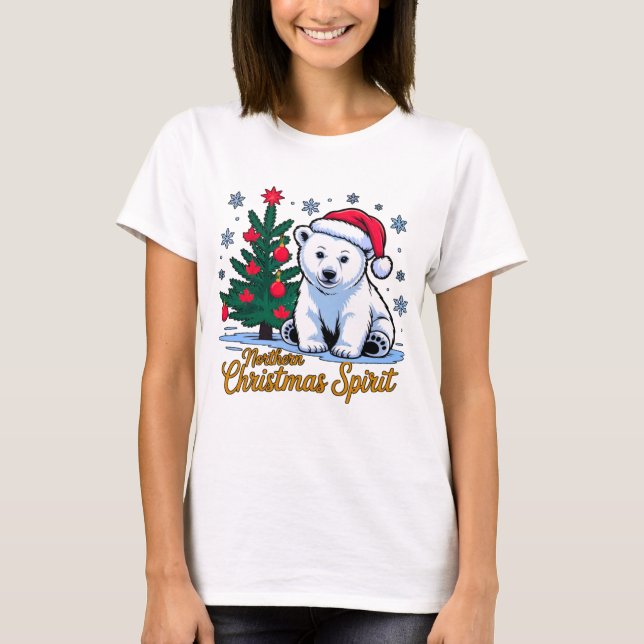Camiseta Northern Christmas Spirit & Canadian Christmas (Frente)