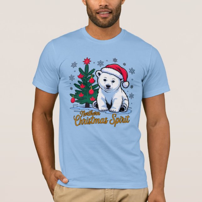 Camiseta Northern Christmas Spirit & Canadian Christmas. (Frente)