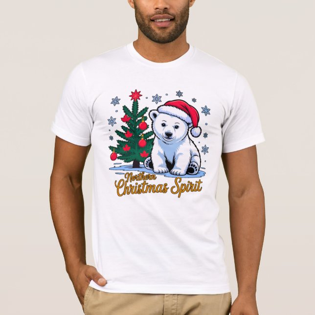 Camiseta Northern Christmas Spirit & Canadian Christmas. (Frente)