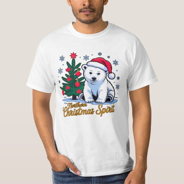 Camiseta Northern Christmas Spirit & Canadian Christmas. (Frente)