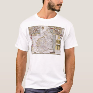 Camiseta Northumberland, gravado por Jodocus Hondius