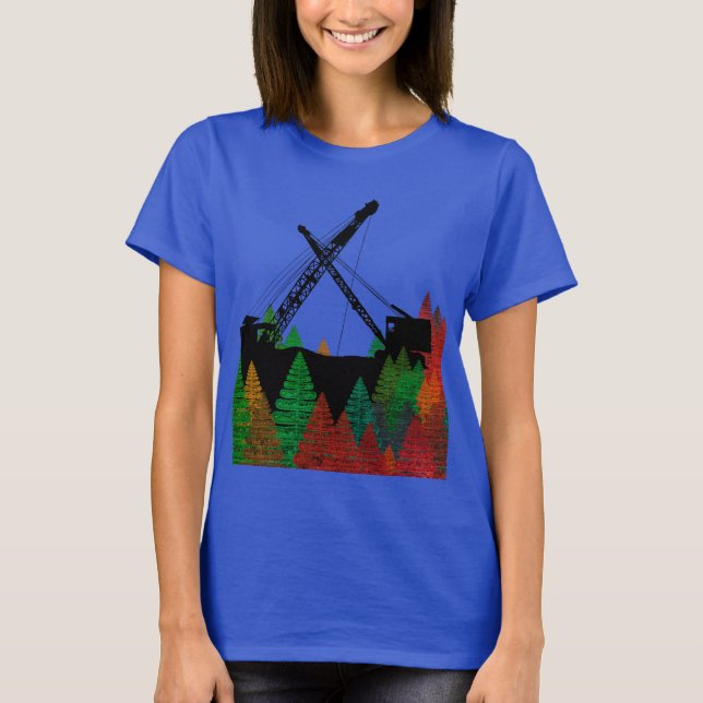 Camiseta Northwest Crane and Shovel OPERANDO arte de ENGENH (Frente)