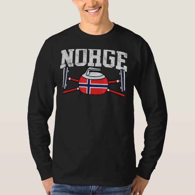 Camiseta Noruega Amarragem Broca De Inverno Esporte De Gelo (Frente)