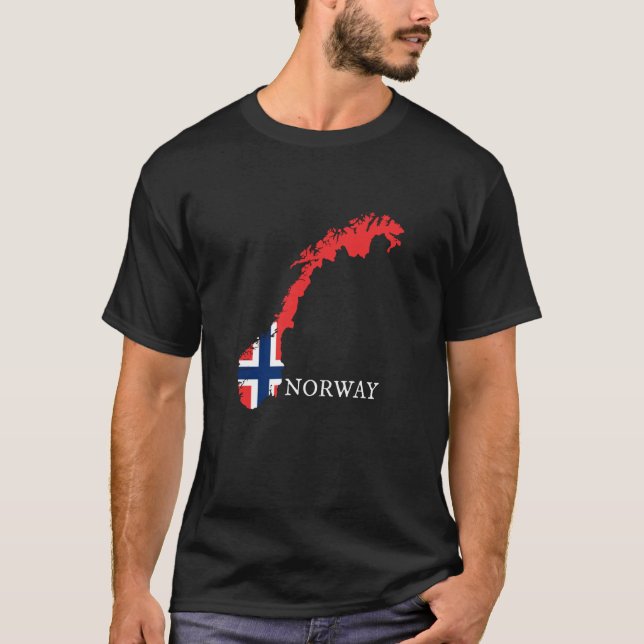 Camiseta Noruega - Bandeira da Noruega (Frente)