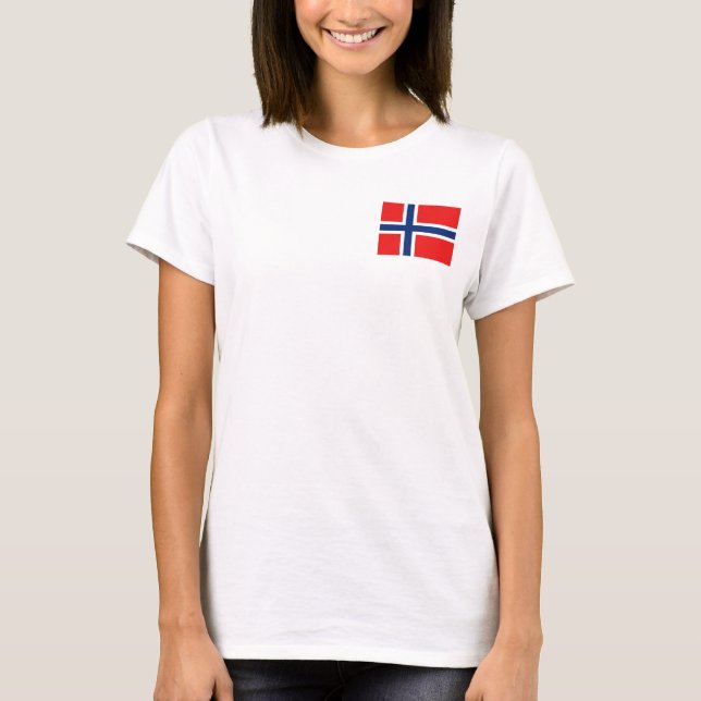 Camiseta Noruega Bandeira + Mapa (Frente)