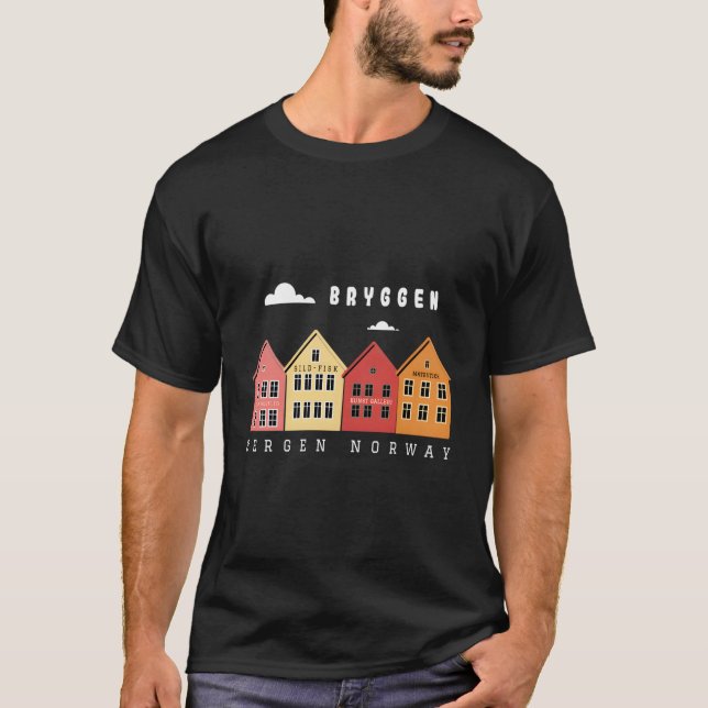 Camiseta Noruega Bergen Bryggen Xo4U Original (Frente)