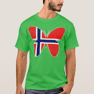 Camiseta Noruega Flag Butterfly Noruega Norge Family