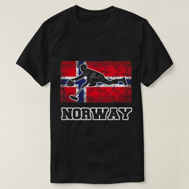 Camiseta Noruega Flag Curling (Frente do Design)