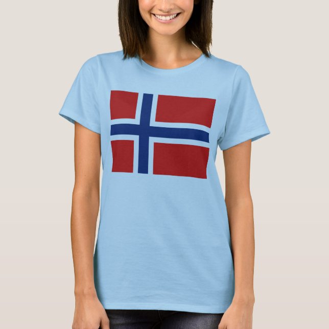 Camiseta Noruega Flag x Map T-Shirt (Frente)