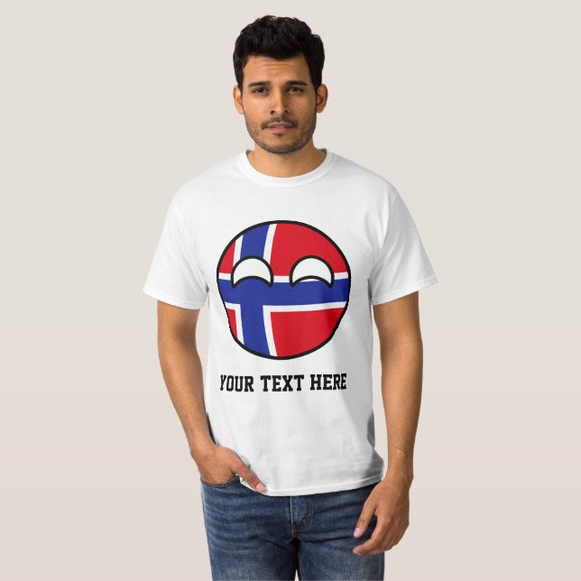 Camiseta Noruega Geeky de tensão engraçada Countryball (Frente Completa)
