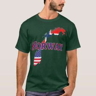 Camiseta Noruega Mapa Herança Patrimônio Expatriado