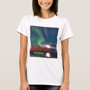 Camiseta Noruega - Norte escandinavo - Luzes vermelhas