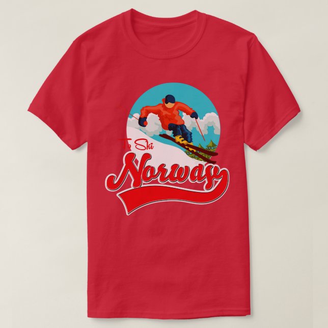 Camiseta Noruega para esqui (Frente do Design)