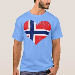 Camiseta Noruega Sinalizador Norueguês Hearge Norge Love So