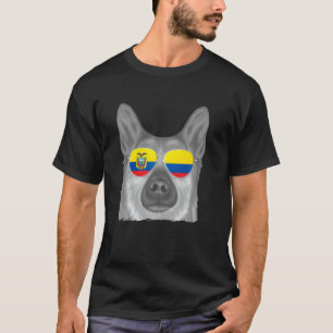 Camiseta Norueguês Buhund Dog Sinalizador Equador Óculos de