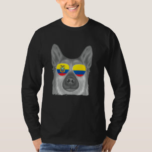 Camiseta Norueguês Buhund Dog Sinalizador Equador Óculos de