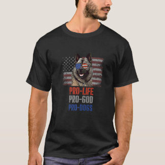 Camiseta Norueguês Elkhound Pro Life Pro God Pro Cães