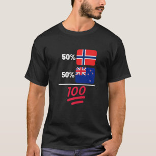 Camiseta Norueguês Mais Nova Zealander Mix Heritage Flag Pr