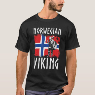Camiseta Norueguês Viking Norway Viking Warrior com Ax